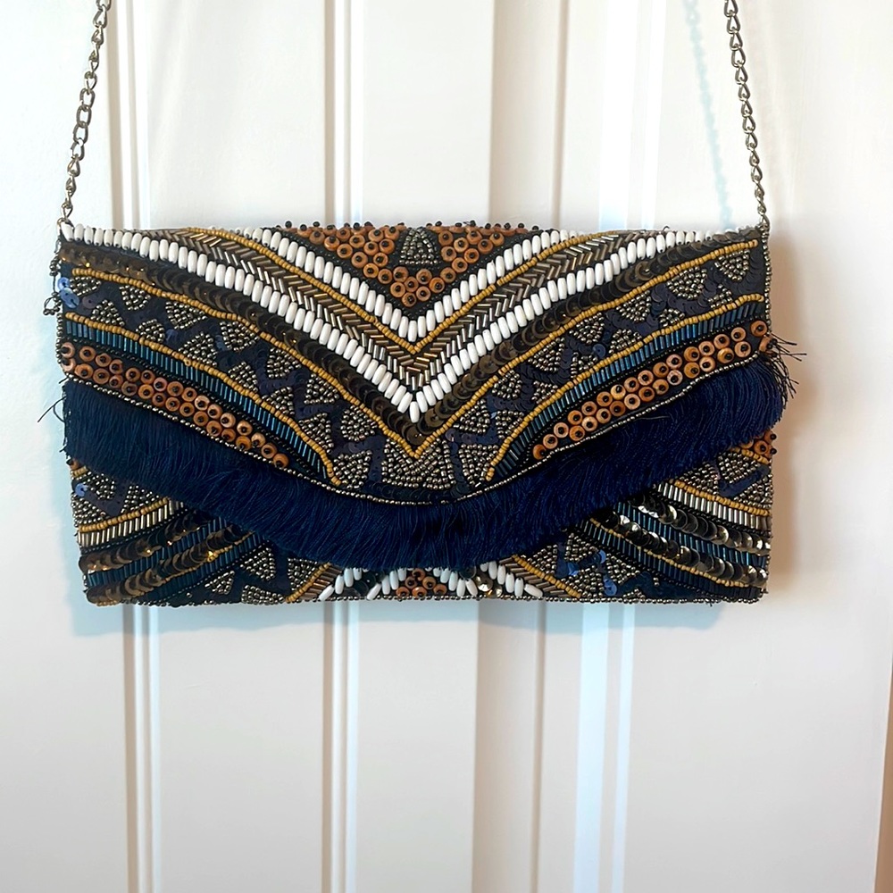 Express beaded clutch Crossbody purse
